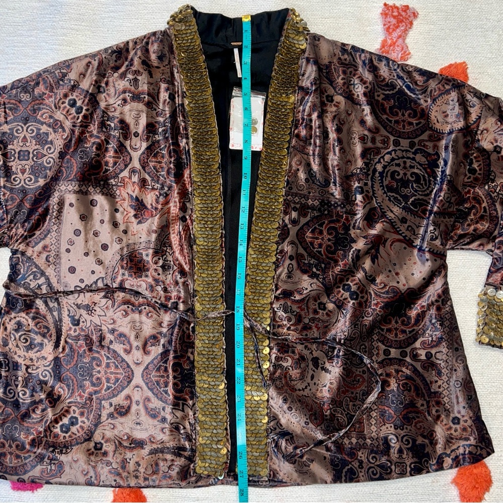 NWT Free People Layla Embellished Kimono Jacket SMALL - Picture 13 of 16